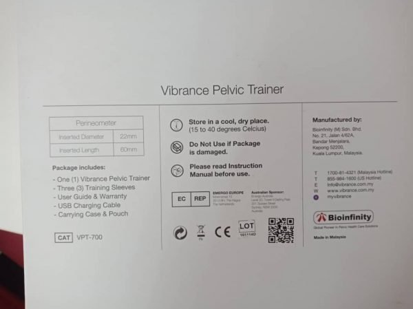 Vibrance Pelvic Trainer Label